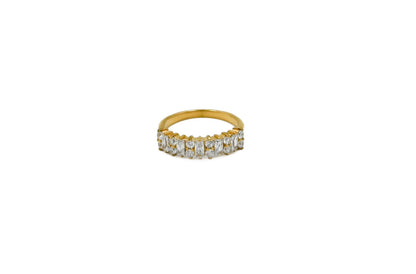 crystal ring with gold band