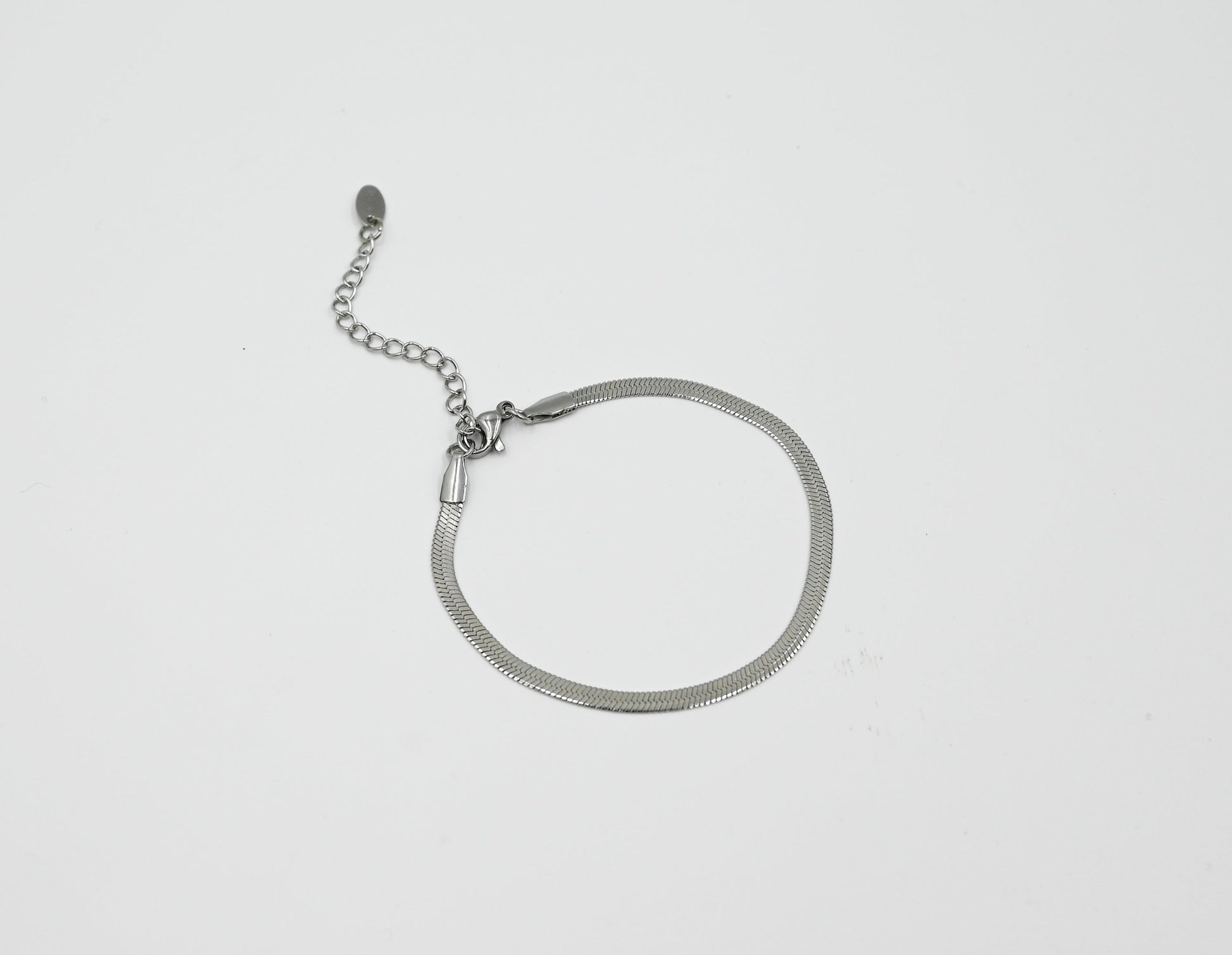 silver herringbone bracelet