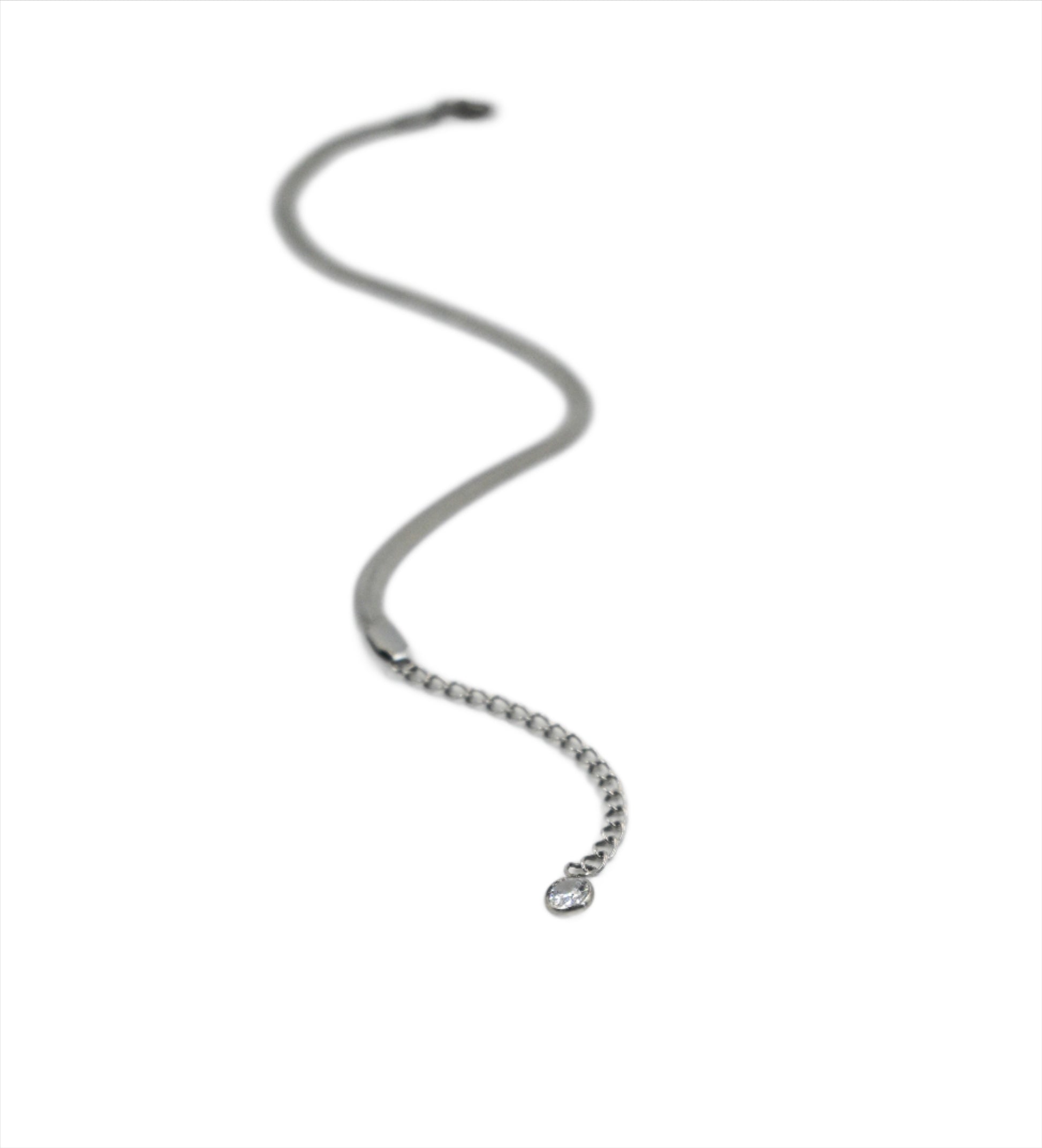 silver herringbone anklet