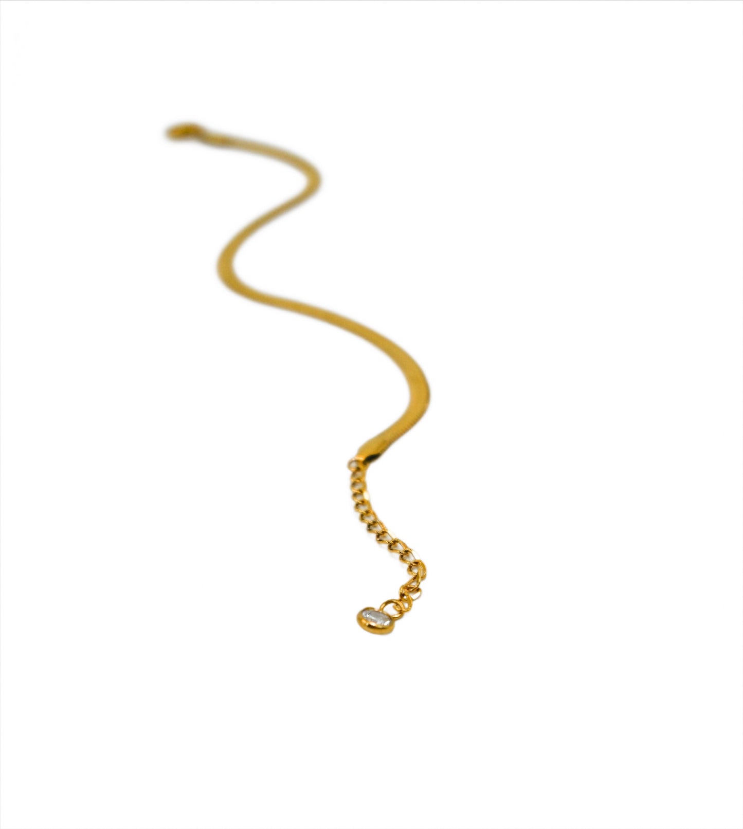 gold herringbone anklet