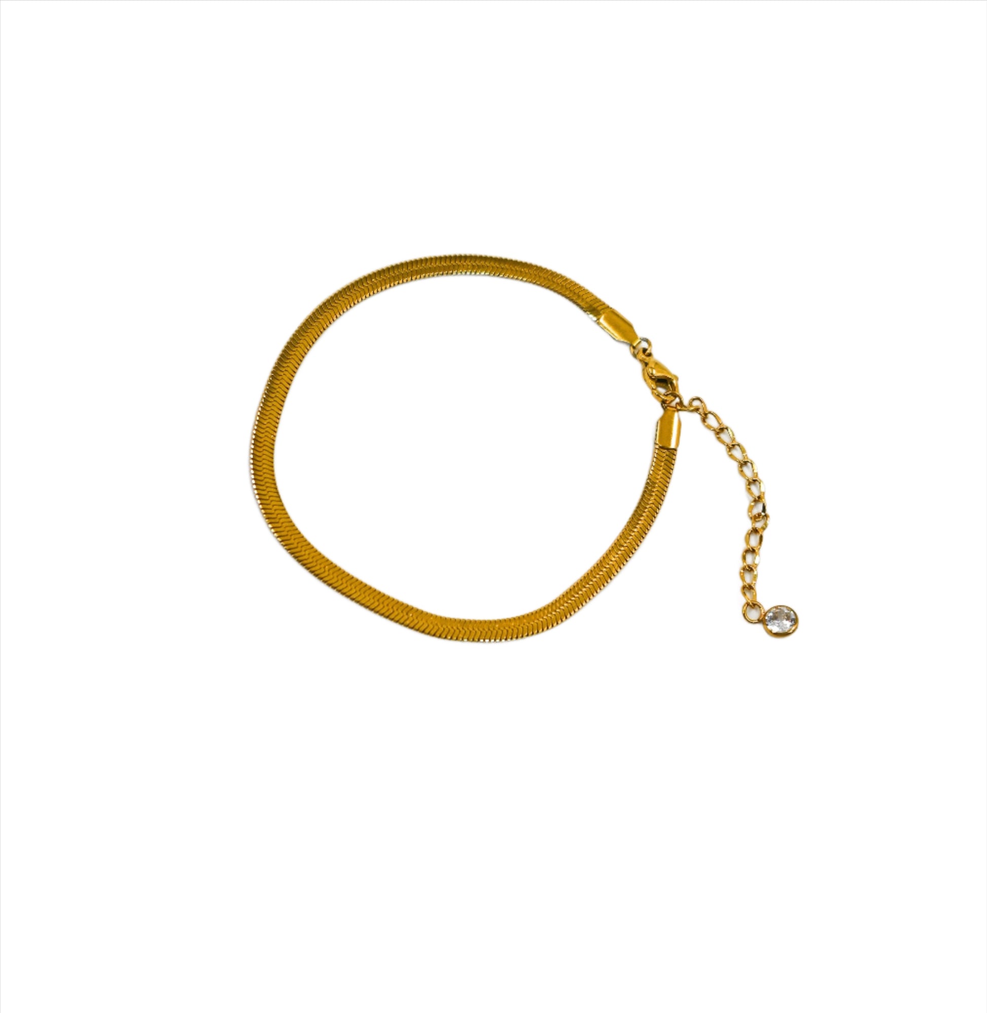 gold herringbone anklet