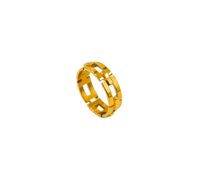 square style unique gold plated ring