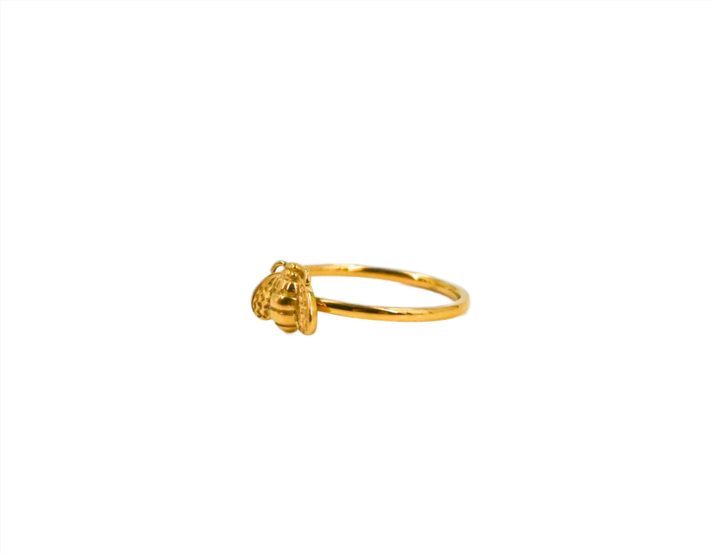 bee ring in gold 