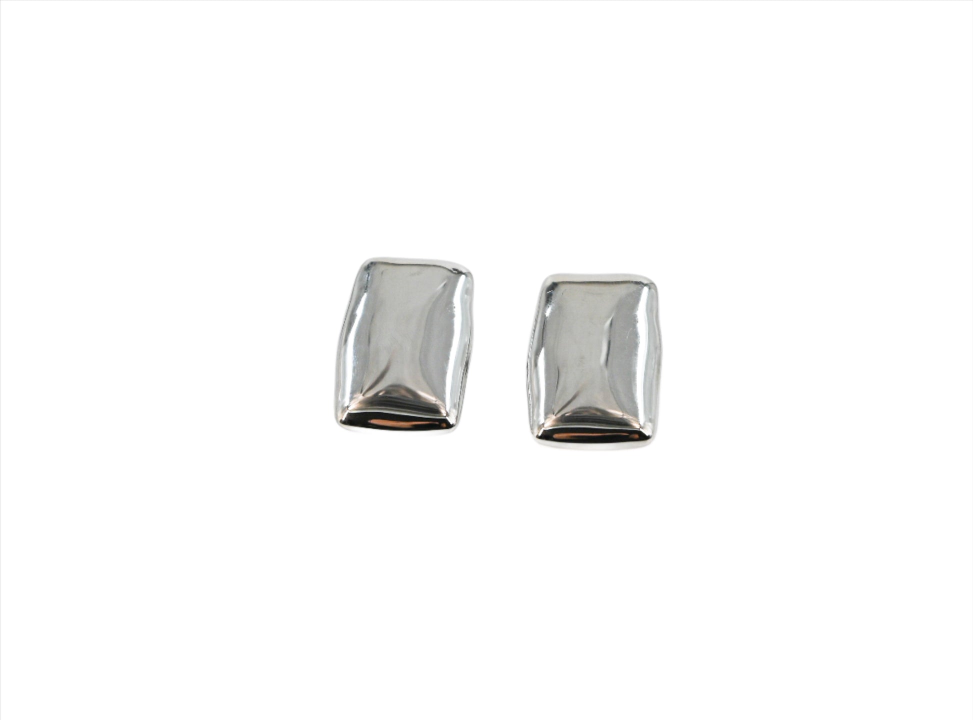 Chunky square studs in silver