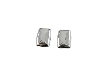 Chunky square studs in silver