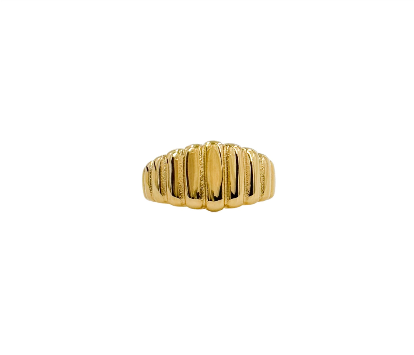 croissant style gold ring 