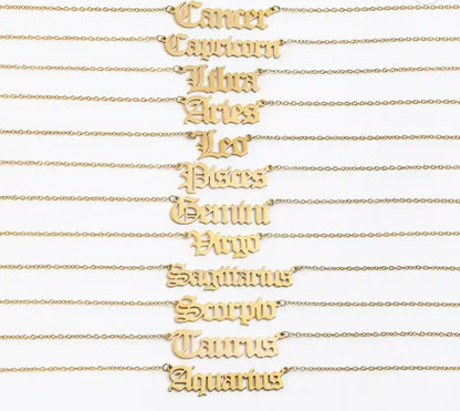 all zodiac sign chains in gold